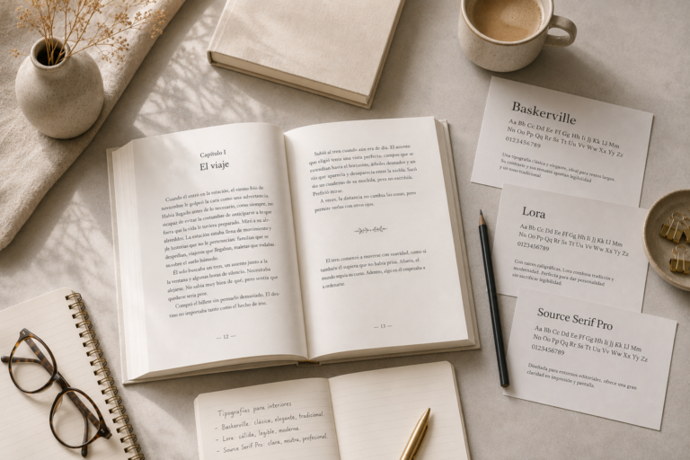 Mejores tipografías para maquetar un libro impreso: guía para autores