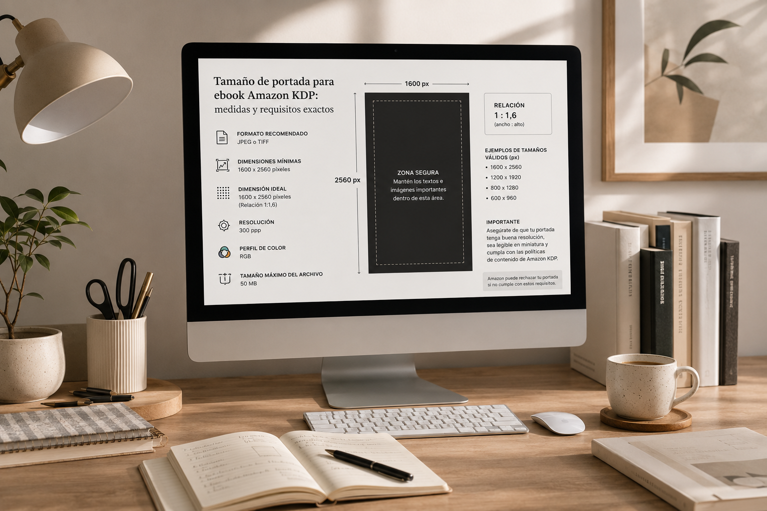 Tamaño de portada para ebook Amazon KDP: medidas y requisitos exactos